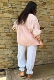 Mimi Pillow Cotton Batwing Blouse Rose 